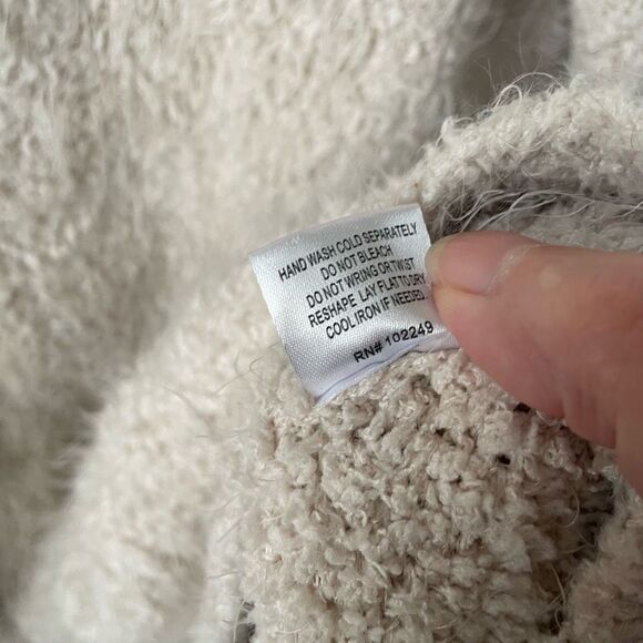 Stitch Fix Skies Are Blue Soft Shaggy Chunky Cardigan Ivory L - Picture 7 of 8